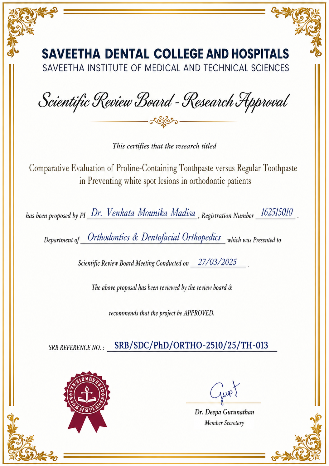 PhD Certificate